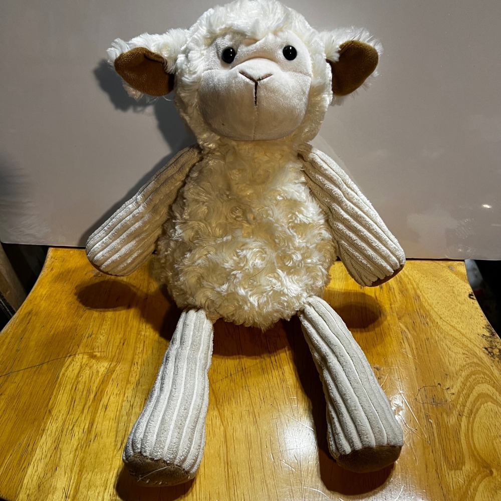 Scentsy Medium Lenny the Lamb Plush Cream White Corduroy Scented Buddy